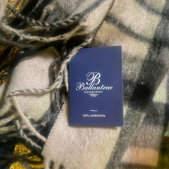 BALLANTRAE EDINBURGH 100% LAMBSWOOL RUSTIC LIGHT PINK BLK PLAID LUX Scarf - Picture 4 of 10
